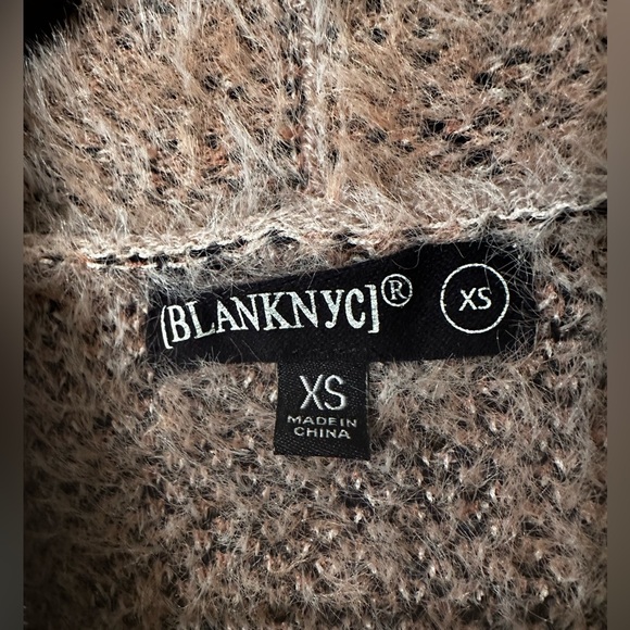 BLANKNYC Leopard Duster XS from REVOLVE Brown Tan Beige Sleeve Cuffs Fuzzy Cardi - Picture 8 of 13